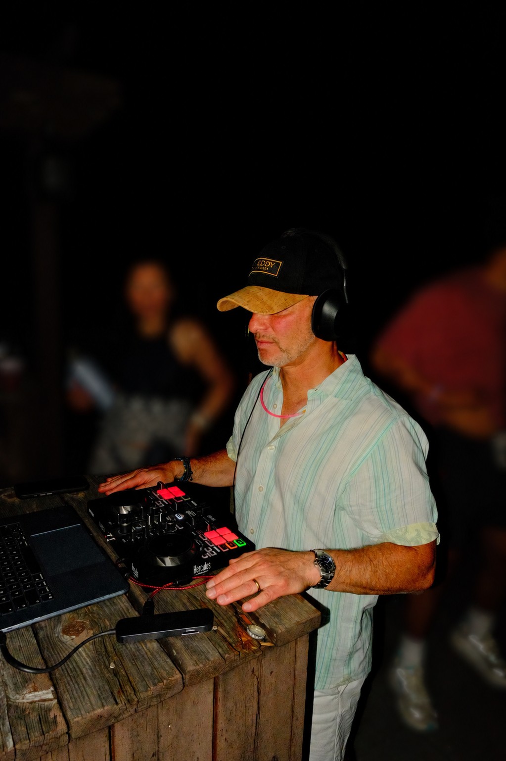 DJ JD mixing music at a private outdoor party